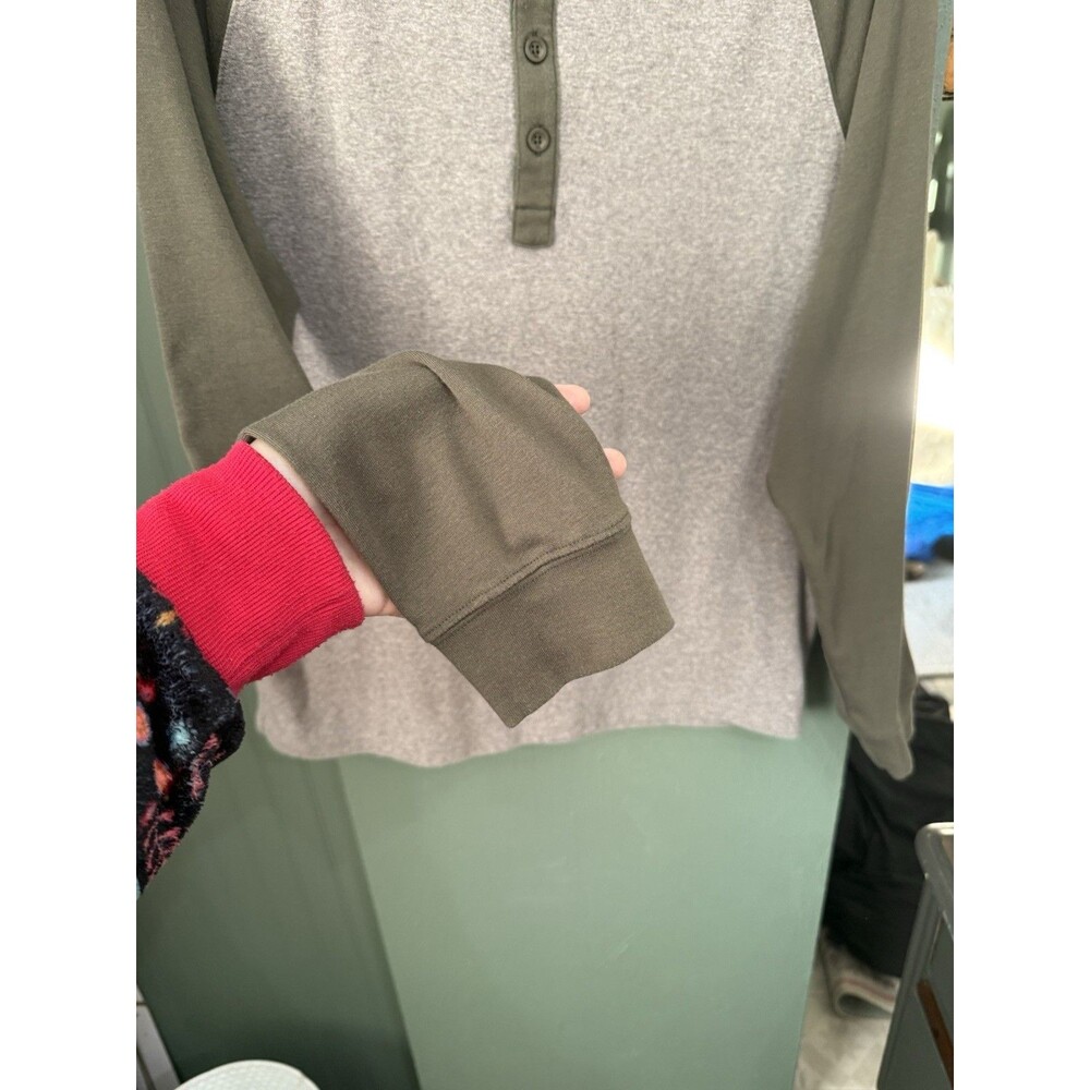 The Normal Brand Men’s Puremeso Retro Henley Long Sleeve Grey Cotton T-Shirt L - Picture 7 of 7